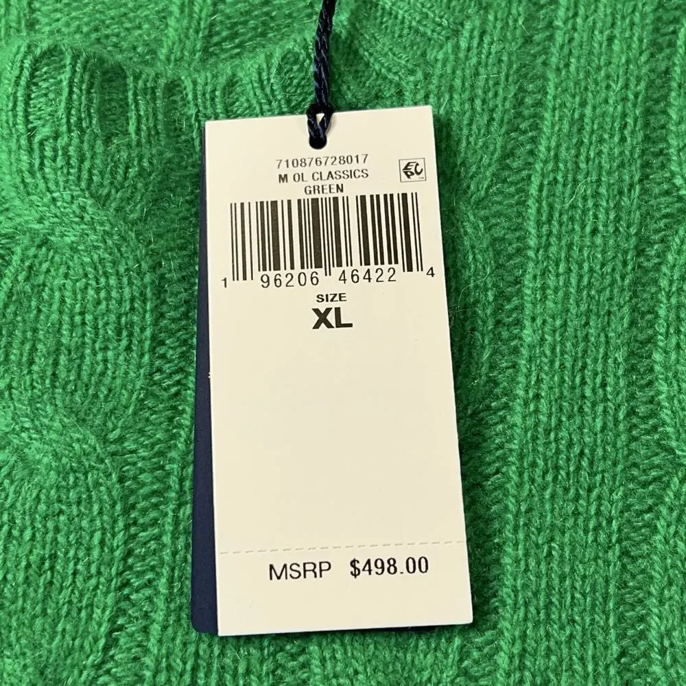 Polo Ralph Lauren Iconic Cable Knit Cashmere Sweater XL Blue Label $498 NWT - Picture 5 of 11